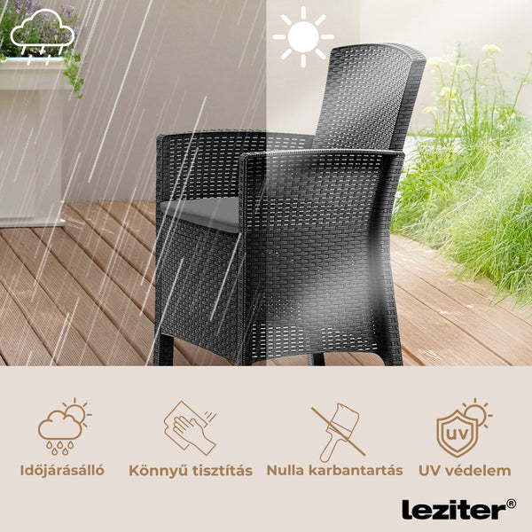 Leziter Set mobilier de grădină Lima Balcon, grafit