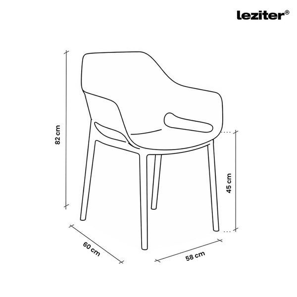 Leziter Letino scaun de grădină din plastic cappuccino