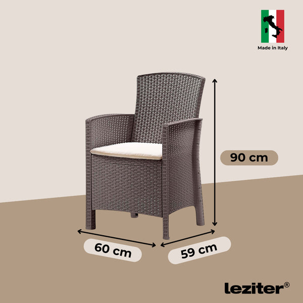 Leziter Fotoliu Lima din ratan artificial, cappuccino