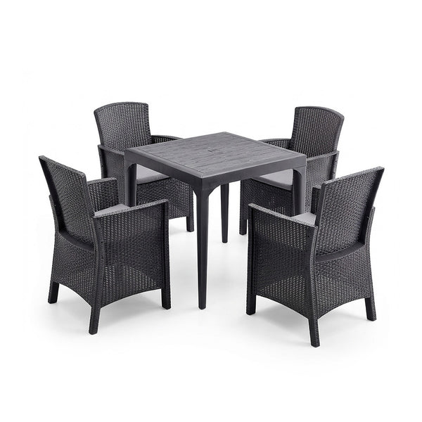 Leziter Set mobilier de grădină Malima 4+1, grafit