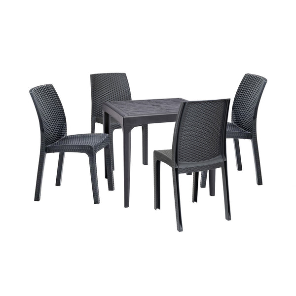 Leziter Set mobilier de grădină Malinda 4+1, grafit