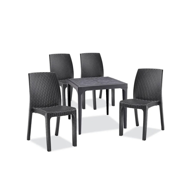 Leziter Set mobilier de grădină Malinda 4+1, grafit
