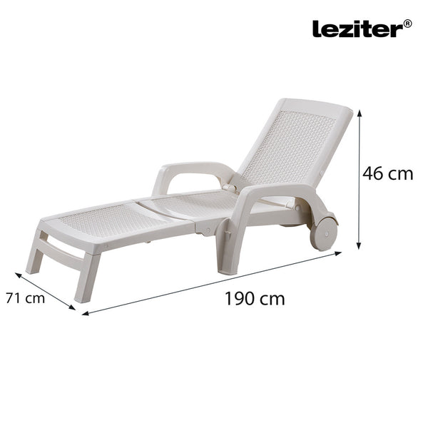 Leziter Șezlong Omaha alb
