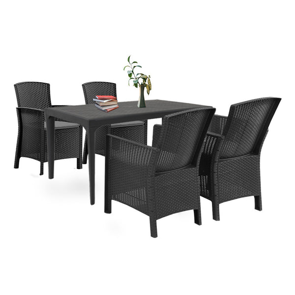 Leziter Set mobilier de grădină Odima 4+1, grafit