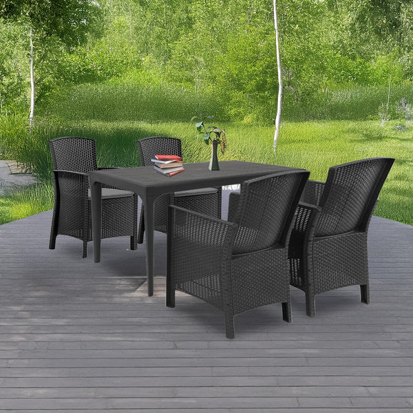 Leziter Set mobilier de grădină Odima 4+1, grafit