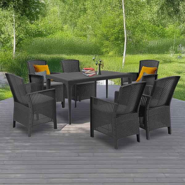 Leziter Set mobilier de grădină Odima 6+1, grafit