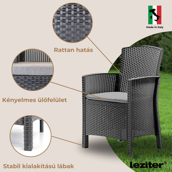 Leziter Set mobilier de grădină Odima 6+1, grafit