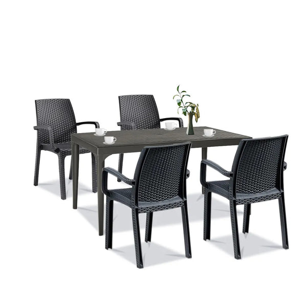 Leziter Set mobilier de grădină Prato 4+1, grafit