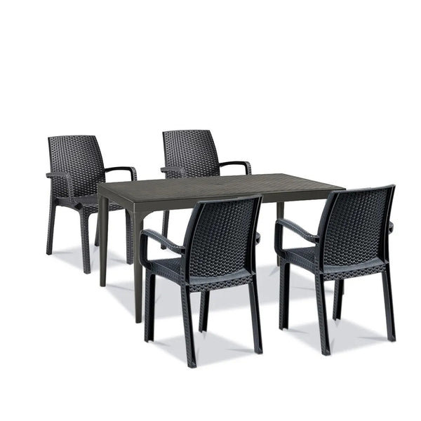Leziter Set mobilier de grădină Prato 4+1, grafit
