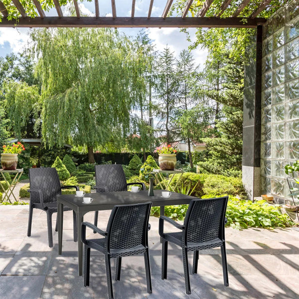 Leziter Set mobilier de grădină Prato 4+1, grafit