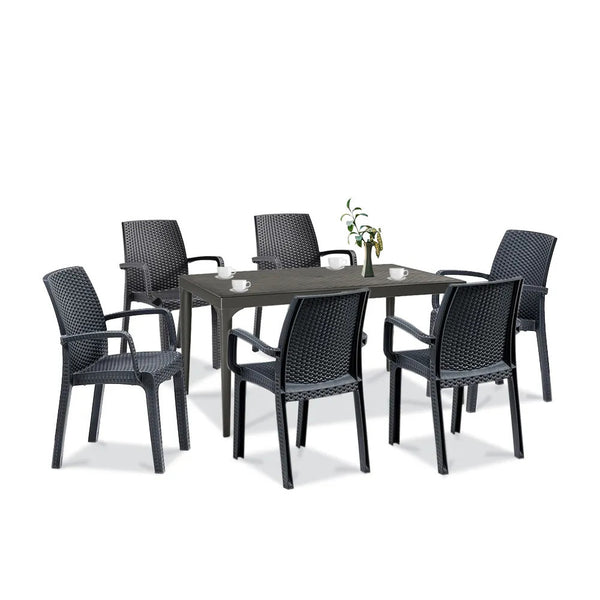 Leziter Set mobilier de grădină Prato 6+1, grafit