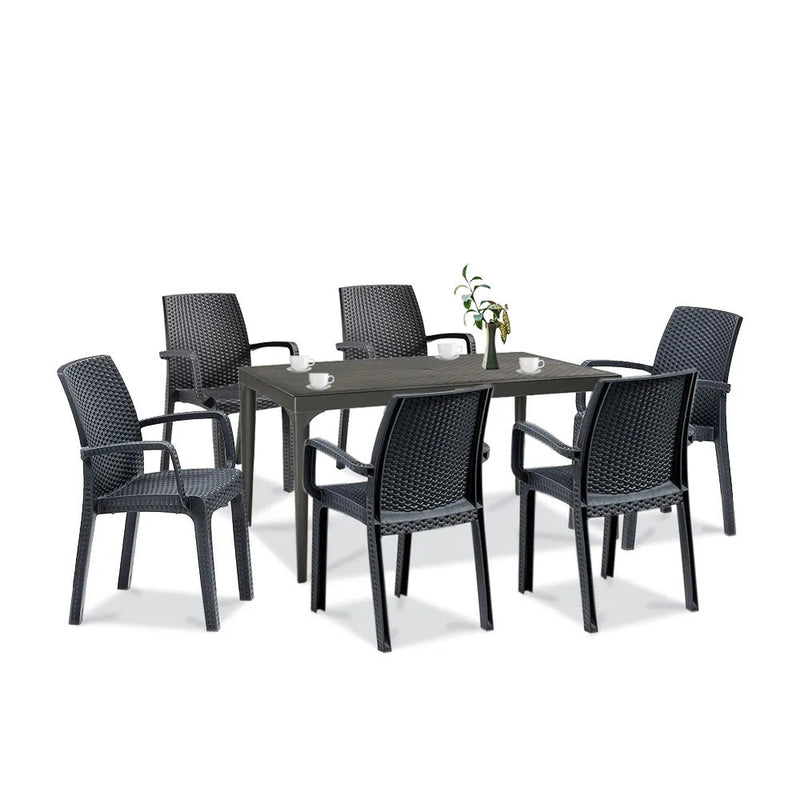 Leziter Set mobilier de grădină Prato 6+1, grafit