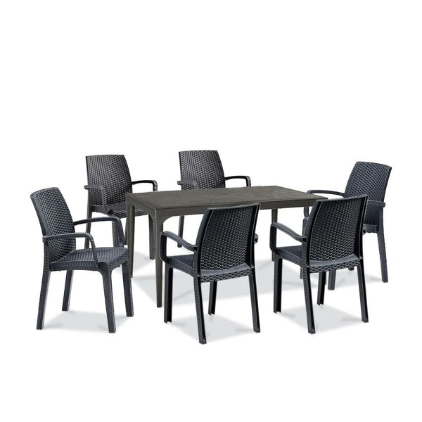 Leziter Set mobilier de grădină Prato 6+1, grafit
