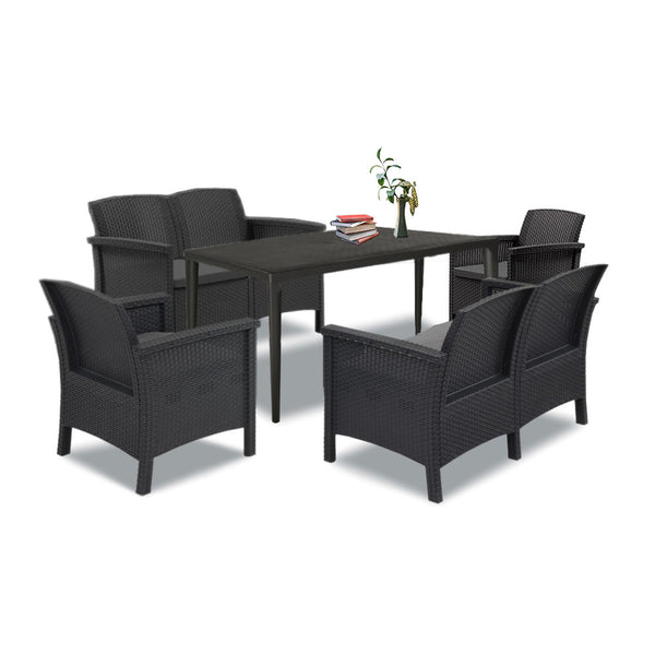 Leziter Set de mobilier de grădină Venus III Big cu 6 locuri, grafit