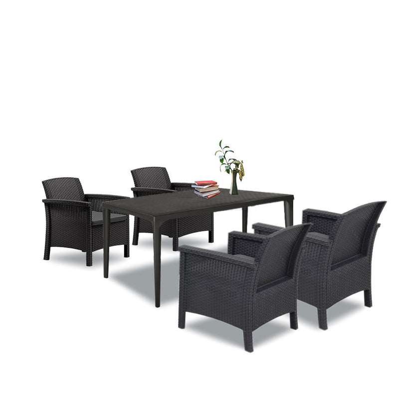Leziter Set mobilier de grădină Venus III cu 4 locuri, grafit
