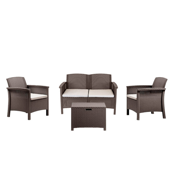 Leziter Set de mobilier de grădină Venus II cu 4 locuri, maro