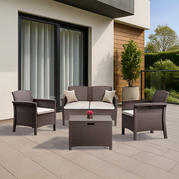 Leziter Set de mobilier de grădină Venus II cu 4 locuri, maro