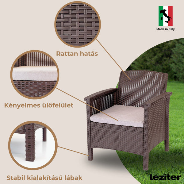 Leziter Set de mobilier de grădină Venus II cu 4 locuri, maro