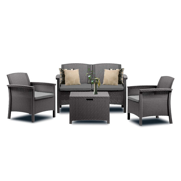 Leziter Set de mobilier de grădină Venus II cu 4 locuri, grafit