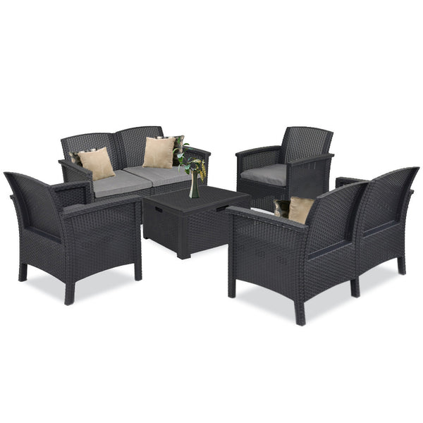 Leziter Set de mobilier de grădină Venus II cu 6 locuri, grafit
