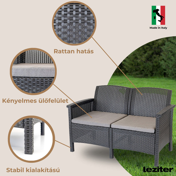 Leziter Set de mobilier de grădină Venus II cu 4 locuri, grafit
