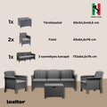 Leziter Set de mobilier de grădină Venus II cu 5 locuri, grafit