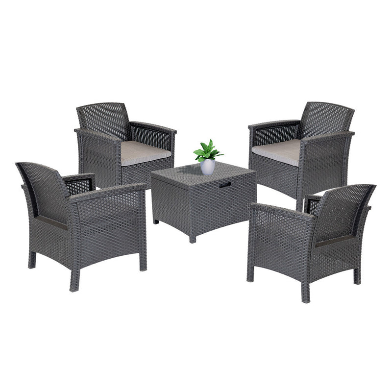 Leziter Set de mobilier de grădină Venus Quadro grafit