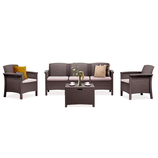 Leziter Set de mobilier de grădină Venus cu 5 locuri, maro