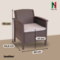 Leziter Set de mobilier de grădină Venus Large cu 7 locuri, maro