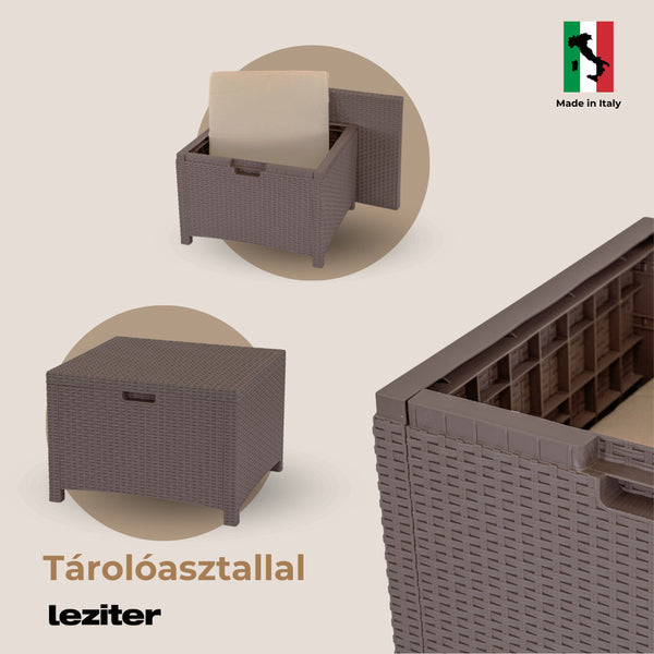 Leziter Set de mobilier de grădină Venus cu 5 locuri, maro