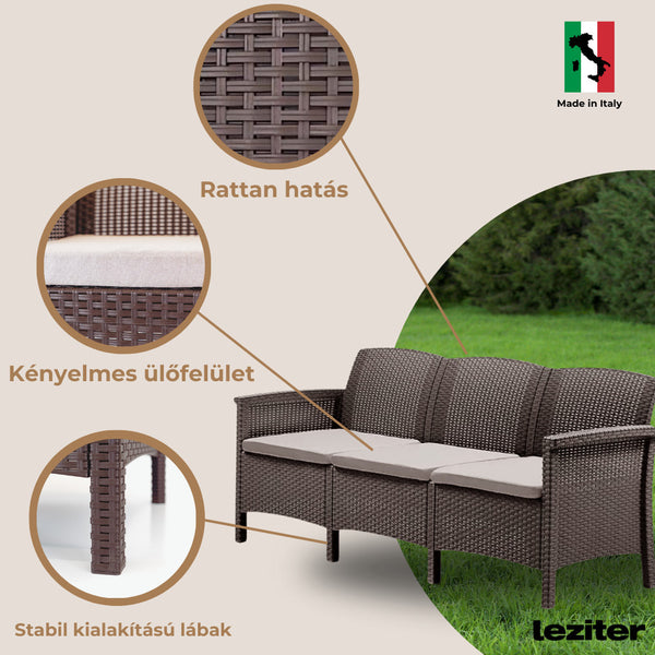 Leziter Set de mobilier de grădină Venus cu 5 locuri, maro