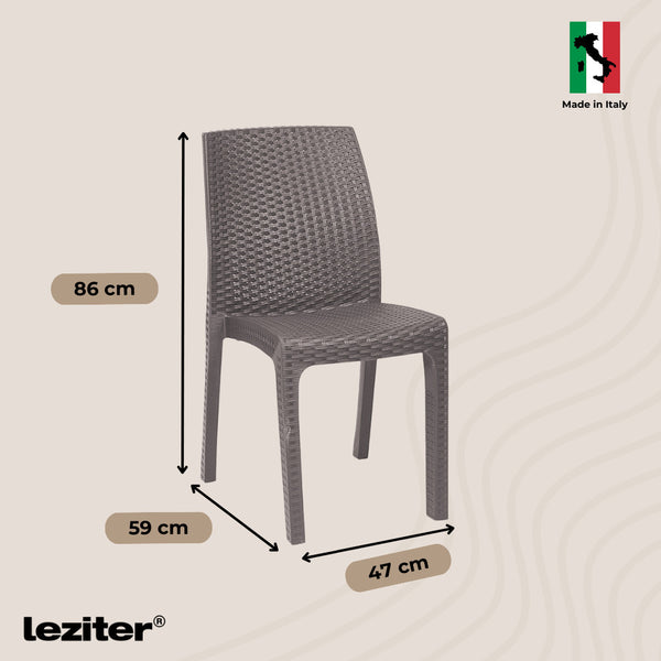 Leziter Scaun de grădină din plastic Vanda, cappuccino
