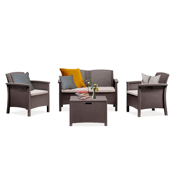 Leziter Set de mobilier de grădină Venus cu 4 locuri, maro