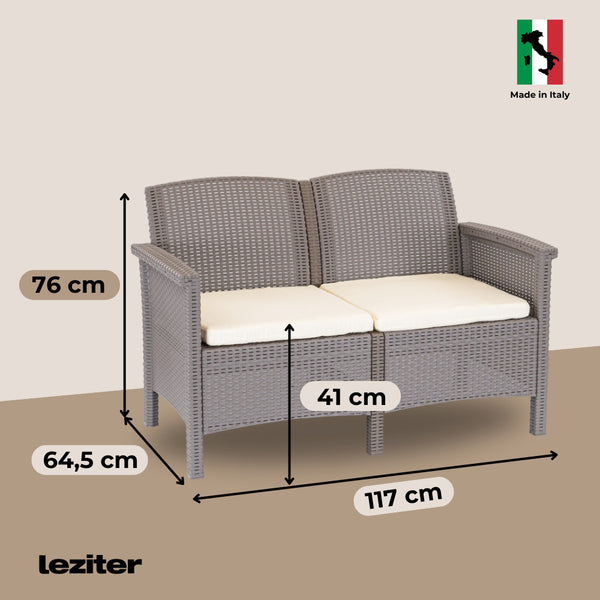 Leziter Set de mobilier de grădină Venus Big cu 6 locuri, maro