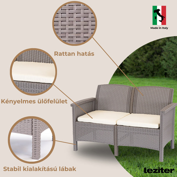 Leziter Set de mobilier de grădină Venus Big cu 6 locuri, maro