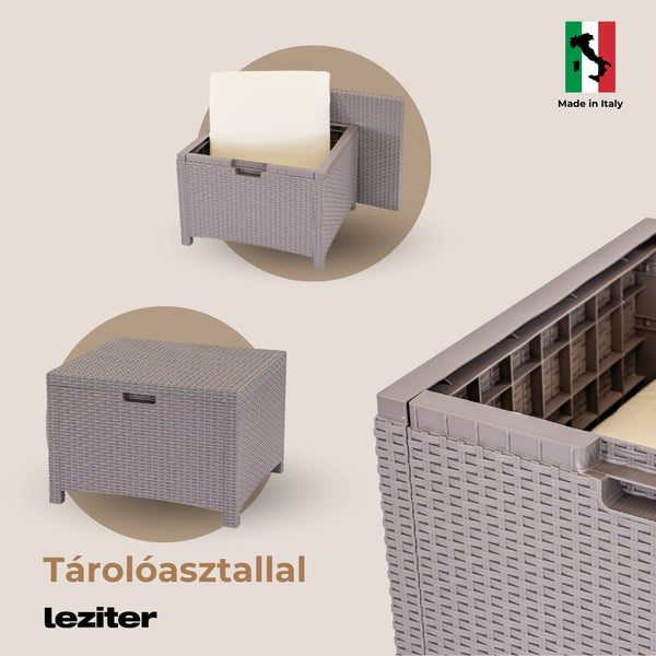 Leziter Set de mobilier de grădină Venus Big cu 6 locuri, maro
