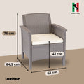 Leziter Set de mobilier de grădină Venus cu 4 locuri, culoare cappuccino