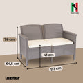 Leziter Set de mobilier de grădină Venus cu 4 locuri, culoare cappuccino