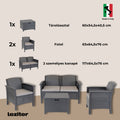 Leziter Set de mobilier de grădină Venus cu 4 locuri, culoare cappuccino