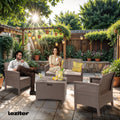 Leziter Set de mobilier de grădină Venus cu 4 locuri, culoare cappuccino