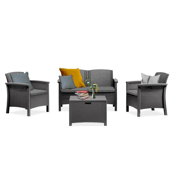 Leziter Set de mobilier de grădină Venus cu 4 locuri, grafit