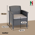 Leziter Venus 8 locuri set de mobilier de grădină grafit