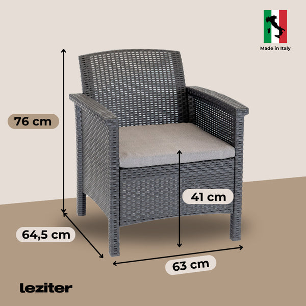 Leziter Venus 8 locuri set de mobilier de grădină grafit