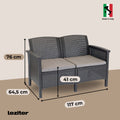Leziter Venus 8 locuri set de mobilier de grădină grafit