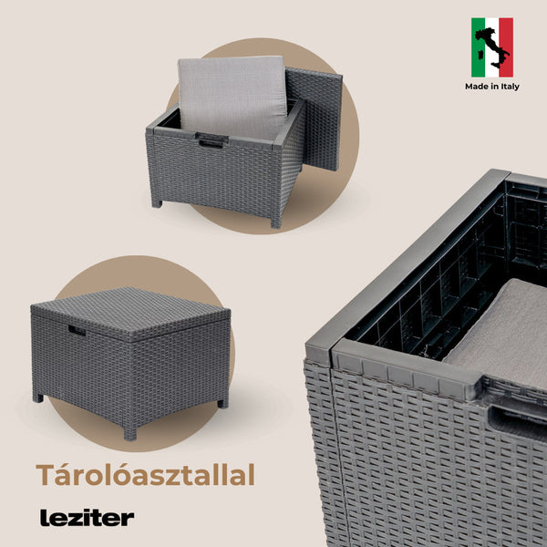 Leziter Venus 8 locuri set de mobilier de grădină grafit