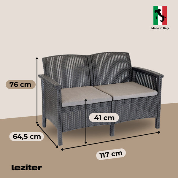 Leziter Venus Large V 7 locuri set de mobilier de grădină grafit