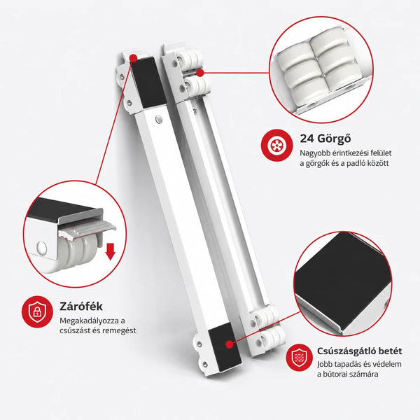 Leziter Kit pentru mutarea mobilei cu ridicare pivotantă 150 kg