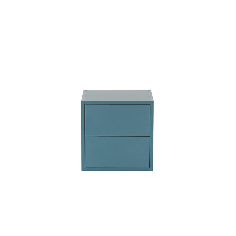 Leziter Boxie 2 sertare dulap de perete 40x40x37 cm albastru petrol