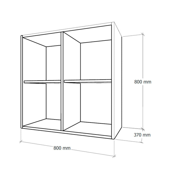 Leziter Boxie dulap de perete deschis 80x80x37 cm albastru
