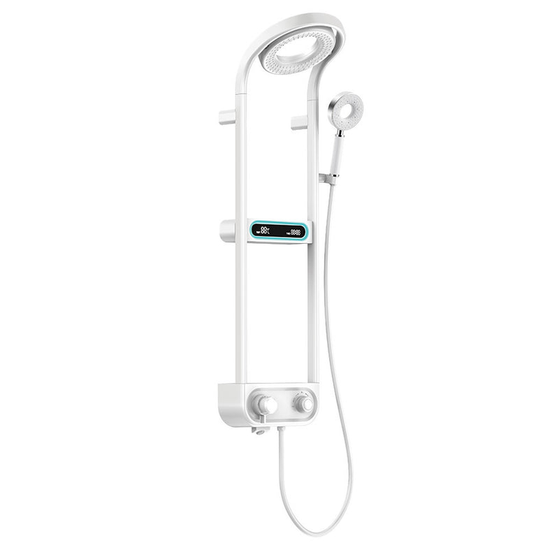 Leziter Set de duș digital Tropic cu baterie termostatică, alb